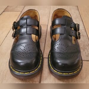 DR MARTENS t strap maryjanes double strap leather 5